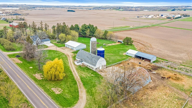 aerial view featuring a rural view