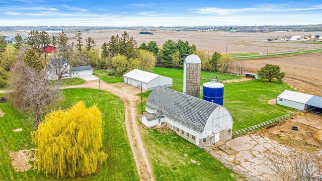 bird's eye view featuring a rural view