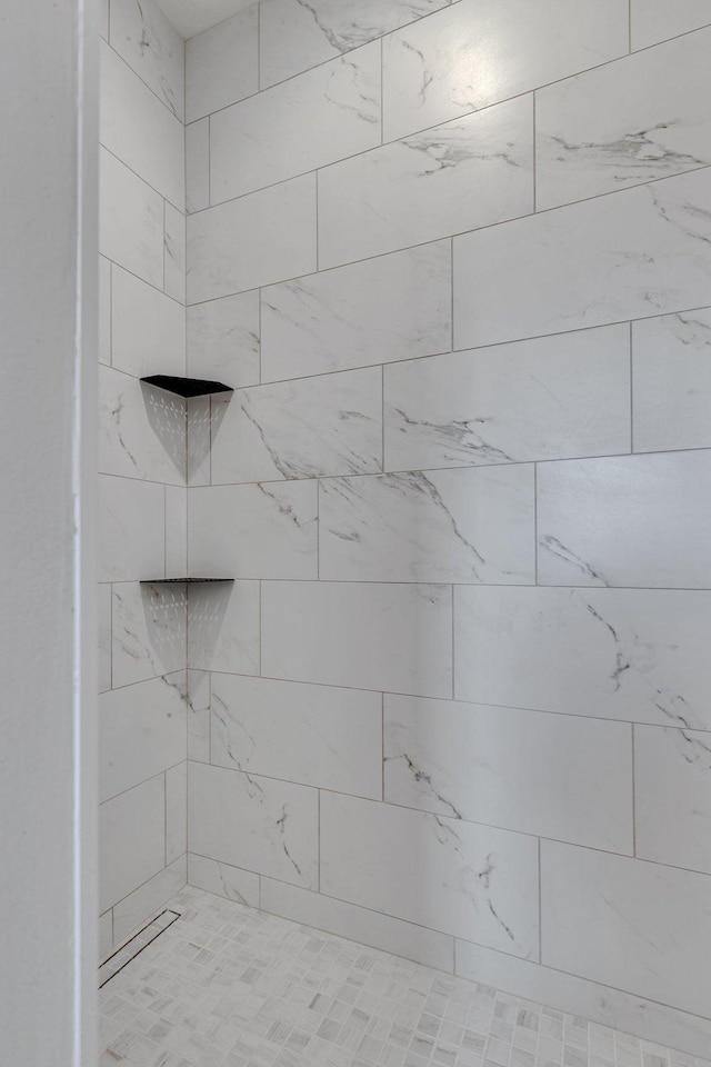 detailed view of tiled shower
