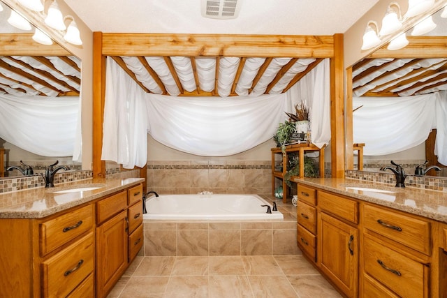 15671 Wermager Beach Rd, Lake Park, MN 56554 - full bathroom with two vanities and a garden tub