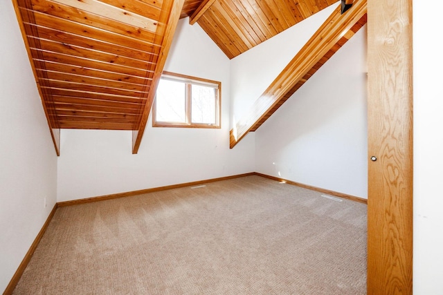 15671 Wermager Beach Rd, Lake Park, MN 56554 - bonus room with wooden ceiling, carpet flooring, and baseboards