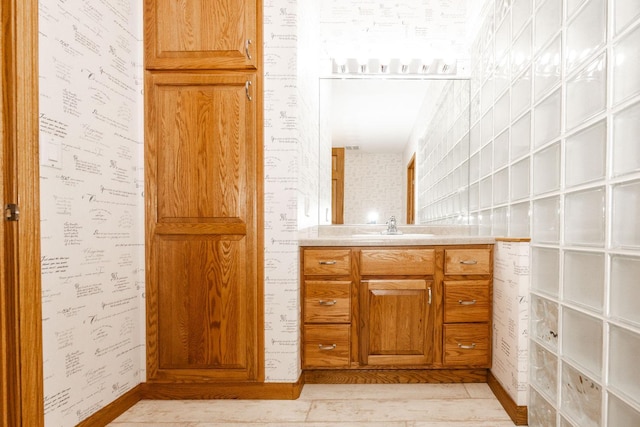 15671 Wermager Beach Rd, Lake Park, MN 56554 - bathroom featuring vanity and wood finished floors