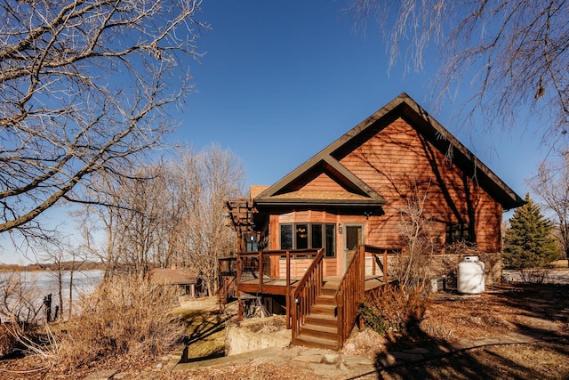 15671 Wermager Beach Rd, Lake Park, MN 56554 - back of property with a deck