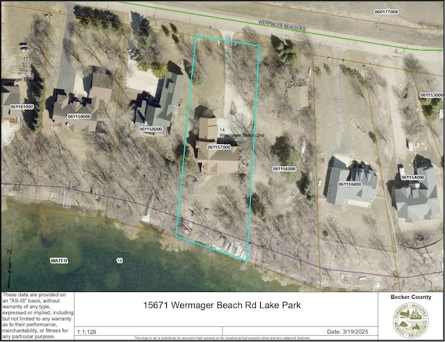 15671 Wermager Beach Rd, Lake Park, MN 56554 - aerial map of property and surrounding area