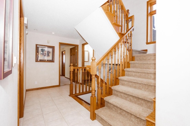 15671 Wermager Beach Rd, Lake Park, MN 56554 - stairs featuring tile patterned flooring and baseboards