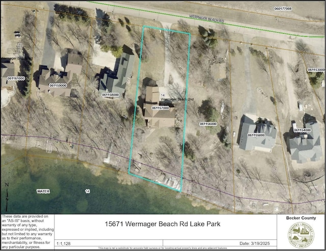 15671 Wermager Beach Rd, Lake Park, MN 56554 - aerial view of property's location