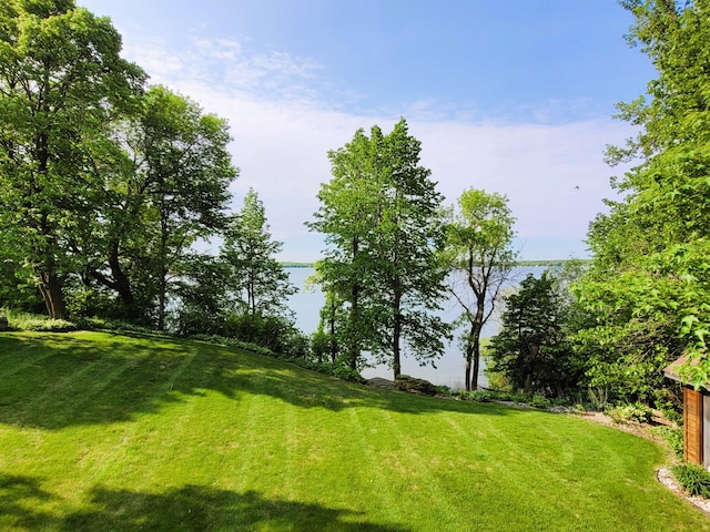 15671 Wermager Beach Rd, Lake Park, MN 56554 - view of grassy yard featuring a water view