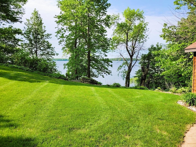 15671 Wermager Beach Rd, Lake Park, MN 56554 - view of green lawn featuring a water view