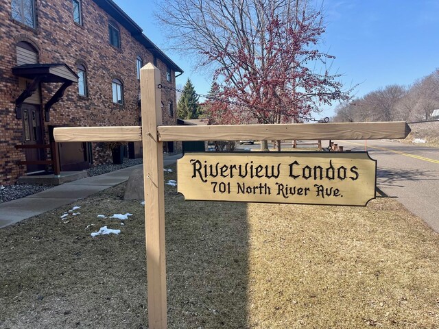view of community sign