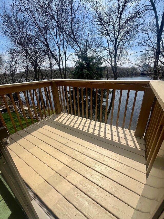 deck with a water view