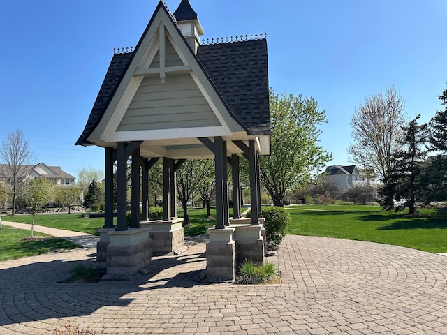 view of home's community featuring a gazebo and a yard