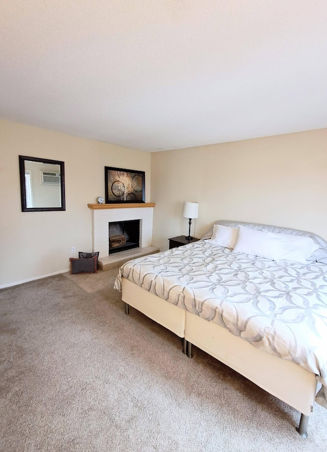 4860 Park Commons Dr Unit 314, Saint Louis Park, MN 55416 - carpeted bedroom featuring a fireplace with raised hearth