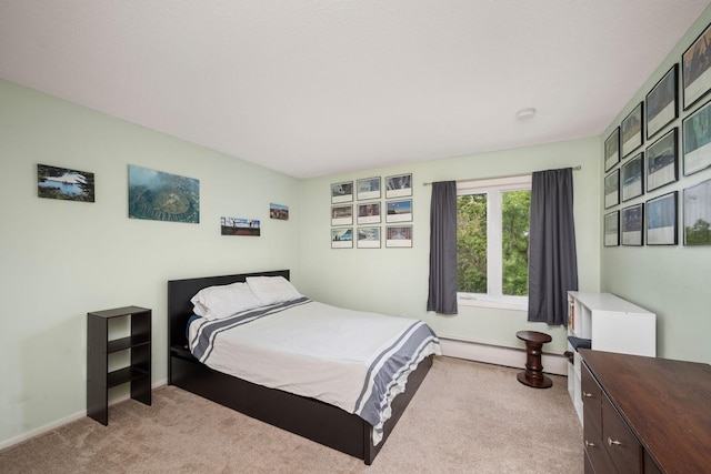 4860 Park Commons Dr Unit 314, Saint Louis Park, MN 55416 - bedroom featuring light colored carpet and a baseboard heating unit