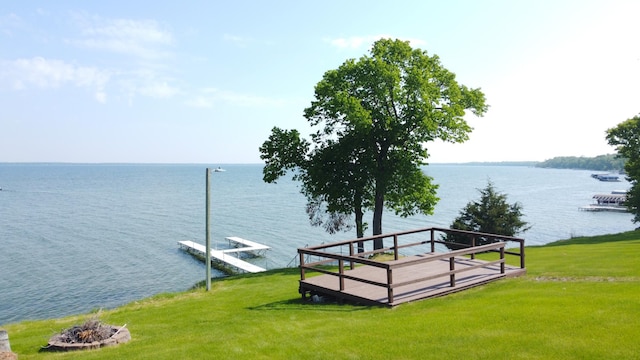 29465 422nd Ave, Otter Tail Twp, MN 56515 - dock with a water view and a lawn