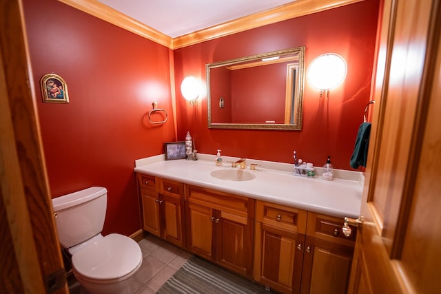 2300 County Road 92, Minnetrista, MN 55359 - bathroom featuring vanity, tile patterned flooring, and ornamental molding