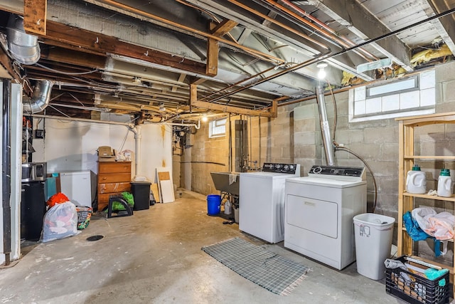 4228 Minnehaha Ave, Minneapolis, MN 55406 - basement featuring washer and dryer, plenty of natural light, and a sink