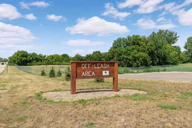 view of community sign