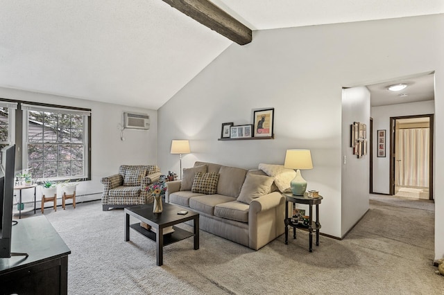 4500 Cedar Lake Rd S Unit 8, Saint Louis Park, MN 55416 - carpeted living area with a wall mounted air conditioner and a baseboard heating unit