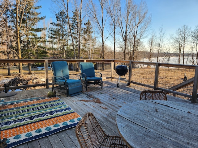 deck with area for grilling