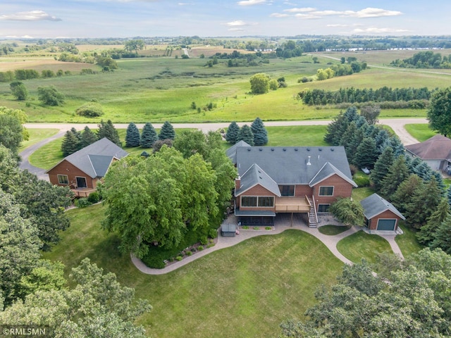 bird's eye view with a rural view