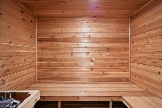 view of sauna