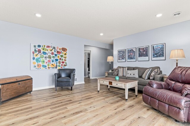 10120 189th Ave NW, Elk River, MN 55330 - living room featuring light wood-type flooring, recessed lighting, and baseboards