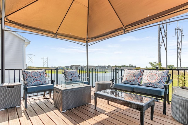 10120 189th Ave NW, Elk River, MN 55330 - wooden terrace with outdoor lounge area