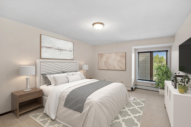 450 Ford Rd Unit 225, Saint Louis Park, MN 55426 - bedroom with light carpet and a baseboard heating unit