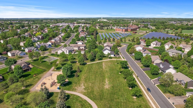 aerial overview of property's location with nearby suburban area
