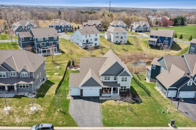 aerial view with a residential view