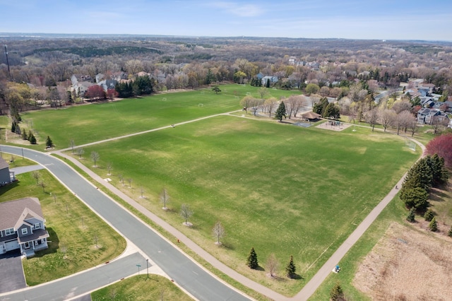 aerial view with a residential view