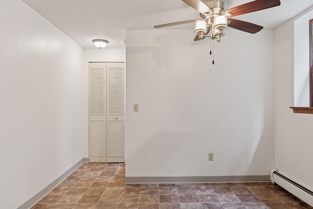84 Logan Ave W, West Saint Paul, MN 55118 - empty room featuring a baseboard radiator and ceiling fan