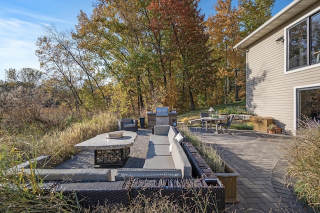 12105 285th St, Chisago Lake Twp, MN 55045 - view of patio / terrace featuring a fire pit