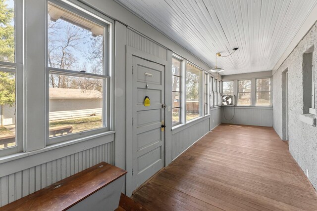 view of unfurnished sunroom