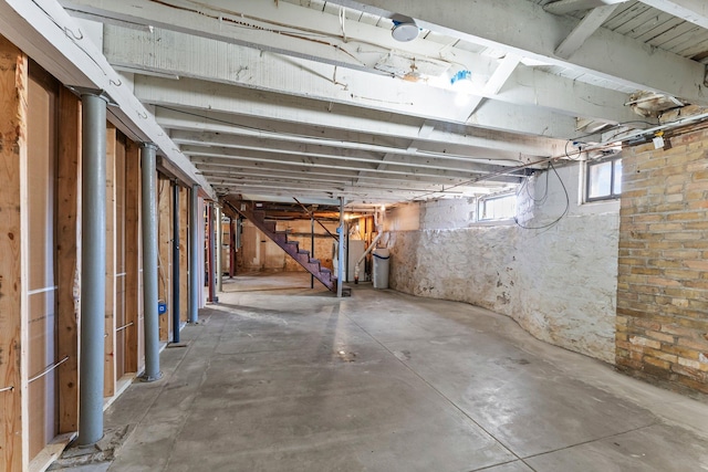 basement with stairs