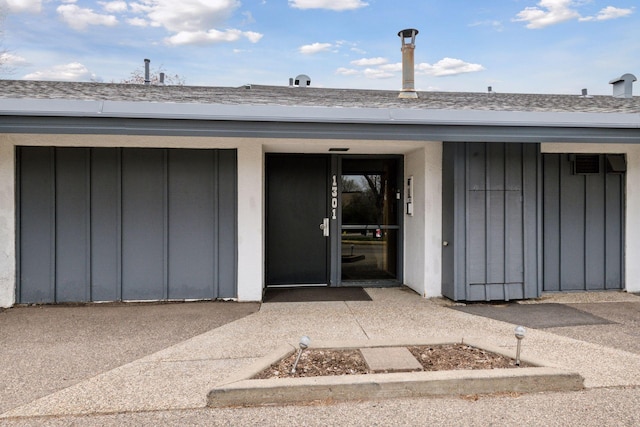 entrance to property with board and batten siding