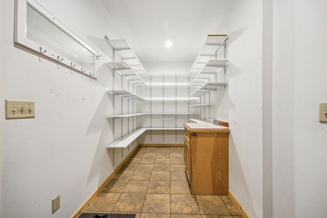 spacious closet with a sink