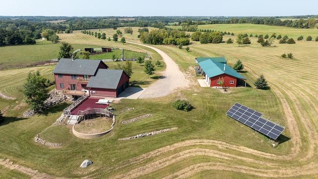 aerial view with a rural view