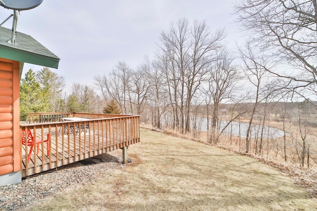 view of yard with a deck