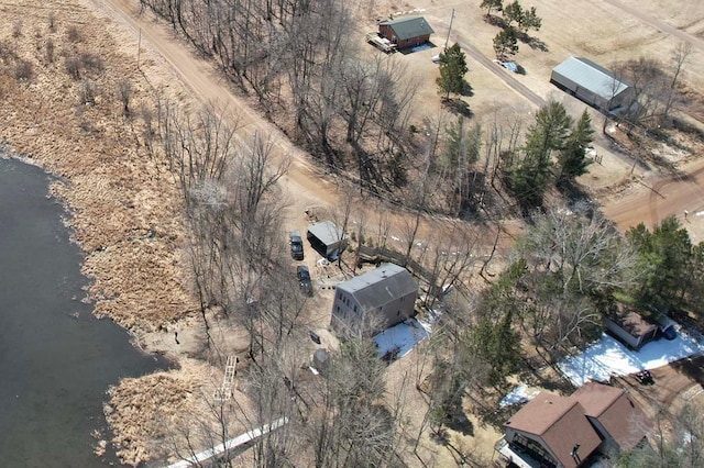 birds eye view of property featuring a rural view
