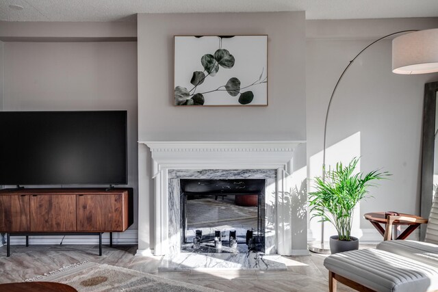 79 Western Ave N Unit 100, Saint Paul, MN 55102 - living room featuring a high end fireplace