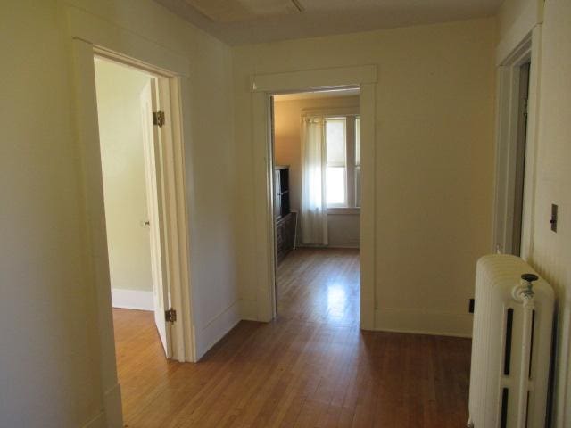 502 Park St S, Fairfax, MN 55332 - corridor with radiator heating unit, wood finished floors, and baseboards