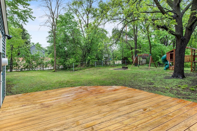 3401 Meadow Ln, Minnetonka, MN 55345 - wooden terrace with a playground
