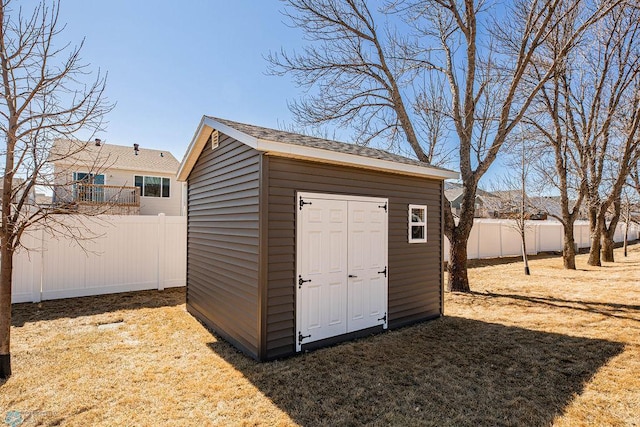 view of shed