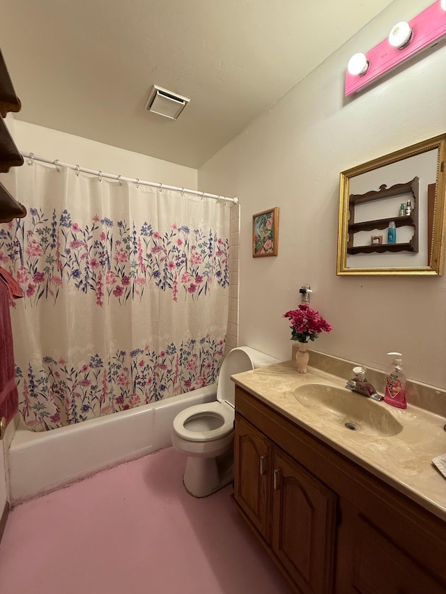 7996 Corey Path, Inver Grove Heights, MN 55076 - bathroom with vanity, toilet, and shower / bath combination with curtain