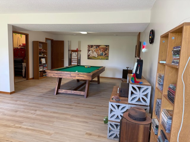 7996 Corey Path, Inver Grove Heights, MN 55076 - recreation room featuring light wood finished floors, billiards, baseboards, and a textured ceiling