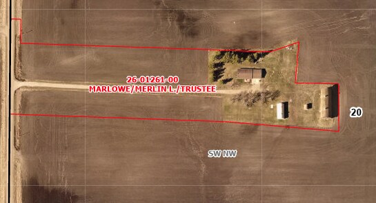 68680 470th St, Wellington Twp, MN 55332 - aerial view of property's location featuring property boundaries highlighted