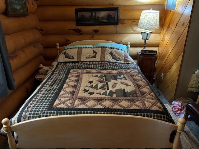 47241 186th Pl, Mcgregor, MN 55760 - bedroom with rustic walls