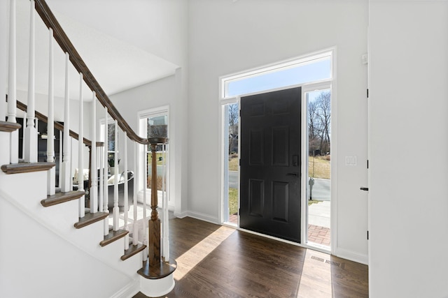 16500 Irwindale Way, Lakeville, MN 55044 - foyer featuring wood finished floors, stairs, and baseboards