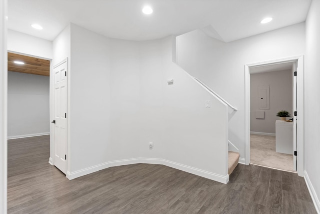 16500 Irwindale Way, Lakeville, MN 55044 - interior space featuring wood finished floors, stairway, baseboards, and recessed lighting